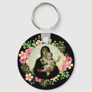 Madonna and Child Beautiful Virgin Mary and Jesus Key Ring