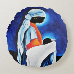 Madonna and child - Beloved Son 2008 Round Cushion
