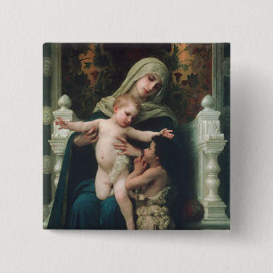 Madonna and child button