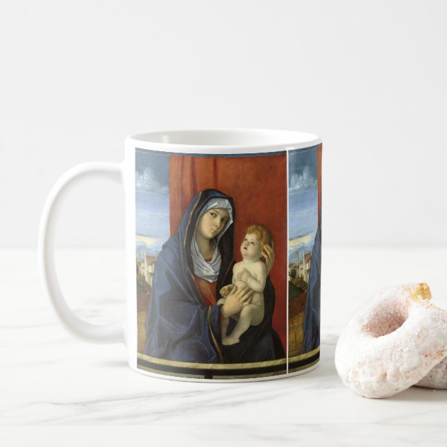 Madonna and Child by Giovanni Bellini Coffee Mug (With Donut)