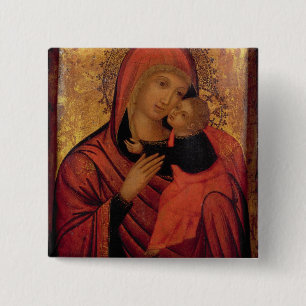 Madonna and Child, c.1650 (panel) 15 Cm Square Badge