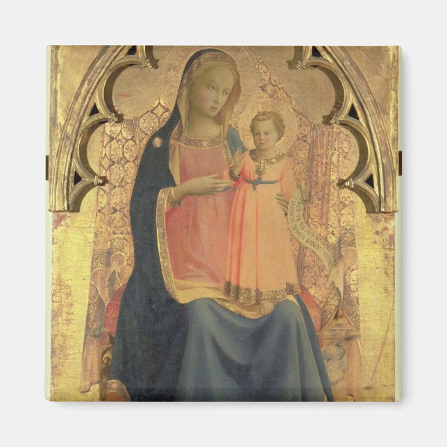 Madonna and Child, central panel of a triptych Magnet (Front)