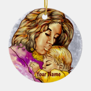 Madonna and Child Ceramic Ornament