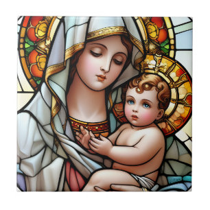 Madonna and Child Ceramic Tile