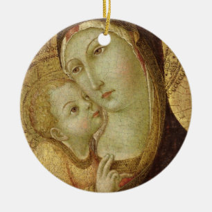 Madonna and Child Ceramic Tree Decoration