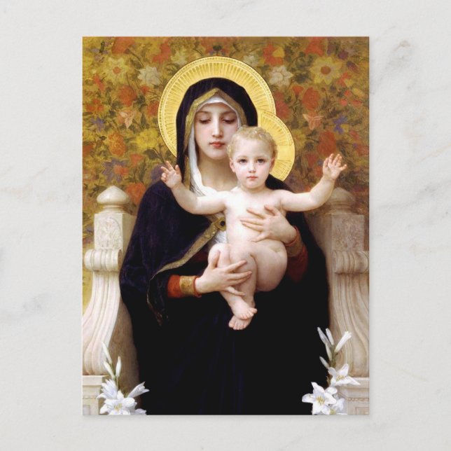 Madonna and Child Christmas Holiday Postcard (Front)
