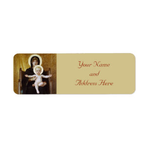 Madonna and Child Christmas Return Address Labels