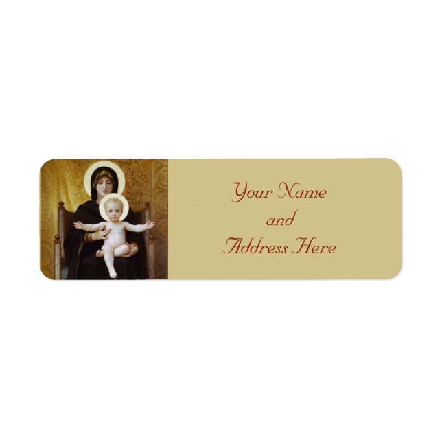 Madonna and Child Christmas Return Address Labels (Front)