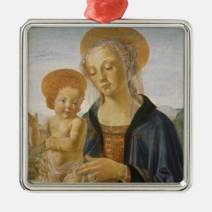 Madonna and Child, circa 1470 Metal Ornament