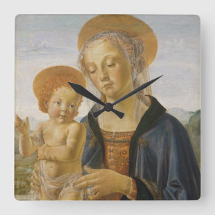 Madonna and Child, circa 1470 Square Wall Clock