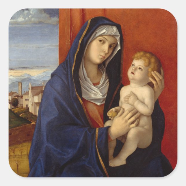 Madonna and Child, circa 1485 Square Sticker (Front)