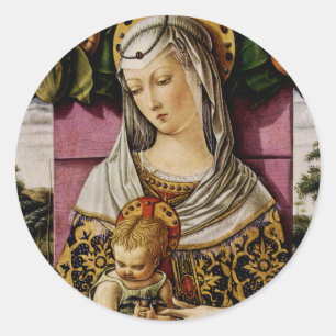 Madonna and Child Classic Round Sticker