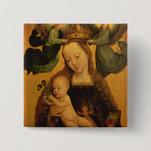 Madonna and Child Crowned by Two Angels, c.1520 15 Cm Square Badge