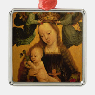 Madonna and Child Crowned by Two Angels, c.1520 Metal Ornament