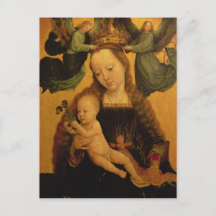 Madonna and Child Crowned by Two Angels, c.1520 Postcard