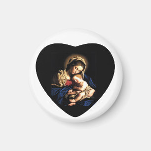 Madonna and Child Custom Magnet Heart