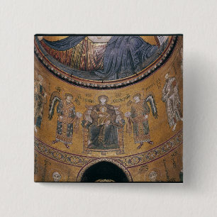 Madonna and Child Enthroned 15 Cm Square Badge