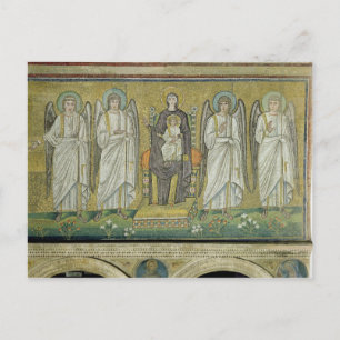 Madonna and Child enthroned by angels Postcard