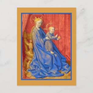 Madonna and Child Enthroned Jean Fouquet Holiday Postcard