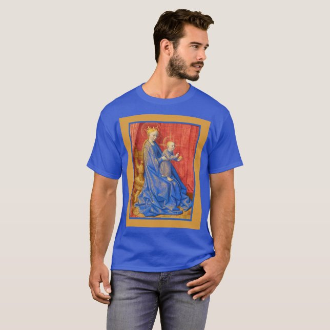 Madonna and Child Enthroned Jean Fouquet Holiday  T-Shirt (Front Full)