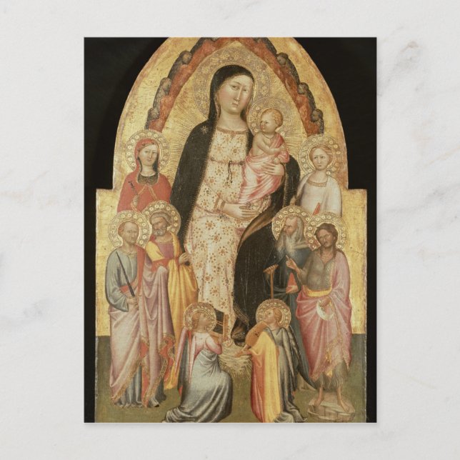 Madonna and Child Enthroned Postcard (Front)