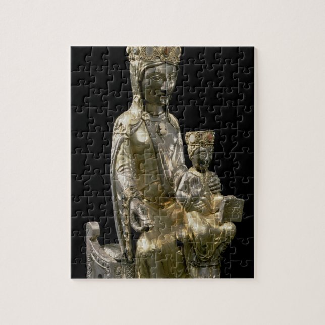 Madonna and Child Enthroned, statuette, French, 12 Jigsaw Puzzle (Vertical)