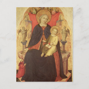 Madonna and Child Enthroned with Donor Vulciano Postcard