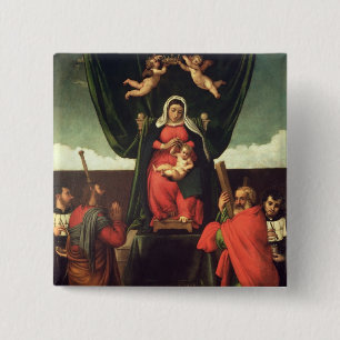 Madonna and Child Enthroned with Four Saints, 1546 15 Cm Square Badge