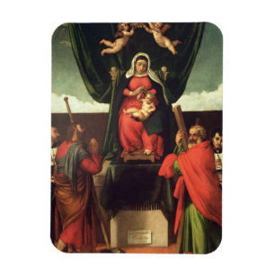 Madonna and Child Enthroned with Four Saints, 1546 Magnet