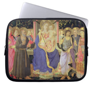 Madonna and Child enthroned with saints (altarpiec Laptop Sleeve