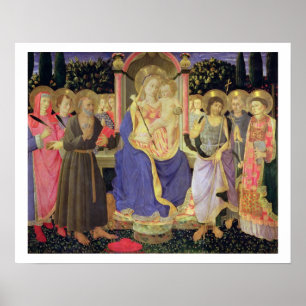 Madonna and Child enthroned with saints (altarpiec Poster