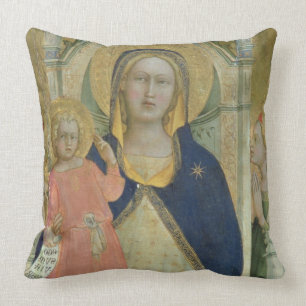 Madonna and Child enthroned with Saints, detail sh Cushion