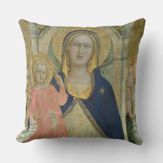 Madonna and Child enthroned with Saints, detail sh Cushion (Front)