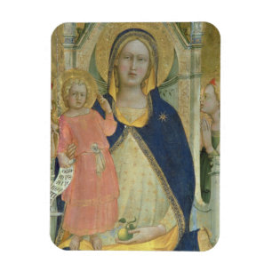 Madonna and Child enthroned with Saints, detail sh Magnet