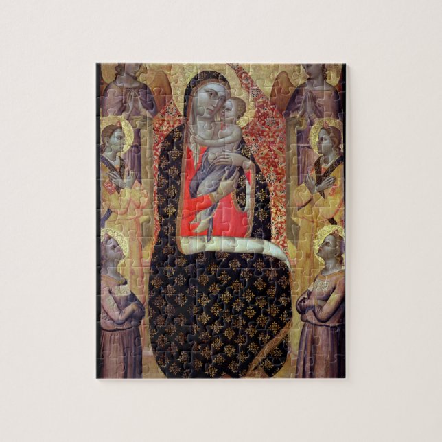 Madonna and child enthroned with six angels (panel jigsaw puzzle (Vertical)