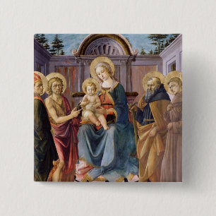 Madonna and Child Enthroned with SS 15 Cm Square Badge