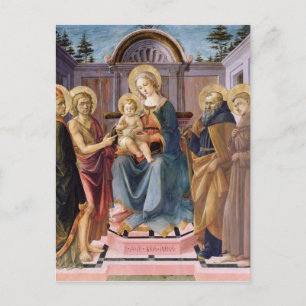 Madonna and Child Enthroned with SS Postcard