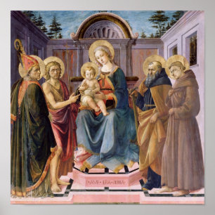 Madonna and Child Enthroned with SS Poster