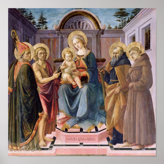 Madonna and Child Enthroned with  SS Poster (Front)