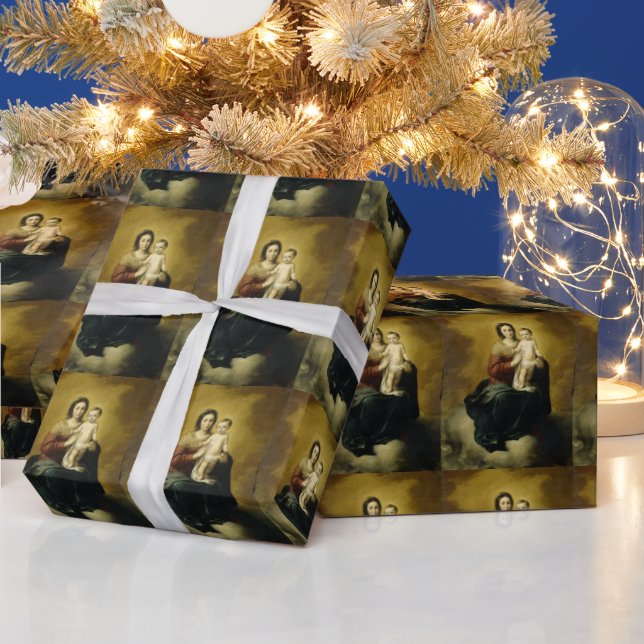Madonna and Child, Fine Art Christmas Wrapping Pap Wrapping Paper (Holidays)