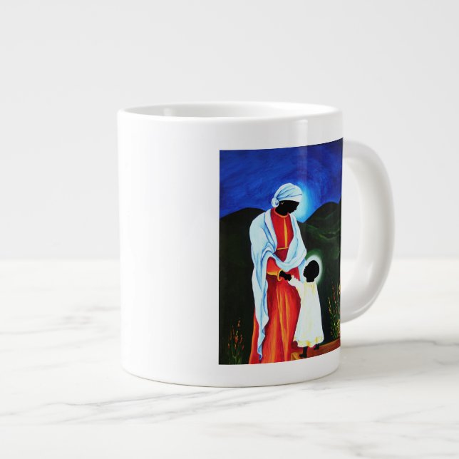 Madonna and child - First steps 2008 Large Coffee Mug (Front Right)