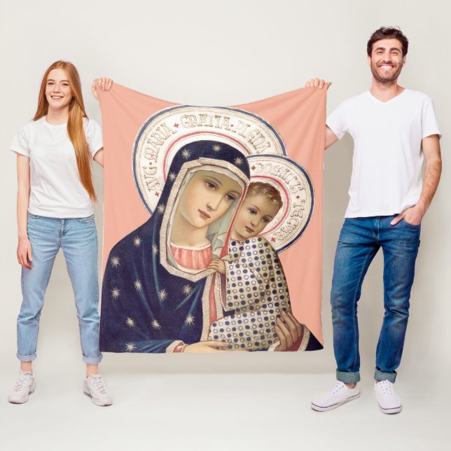 Madonna and Child Fleece Blanket (In Situ)