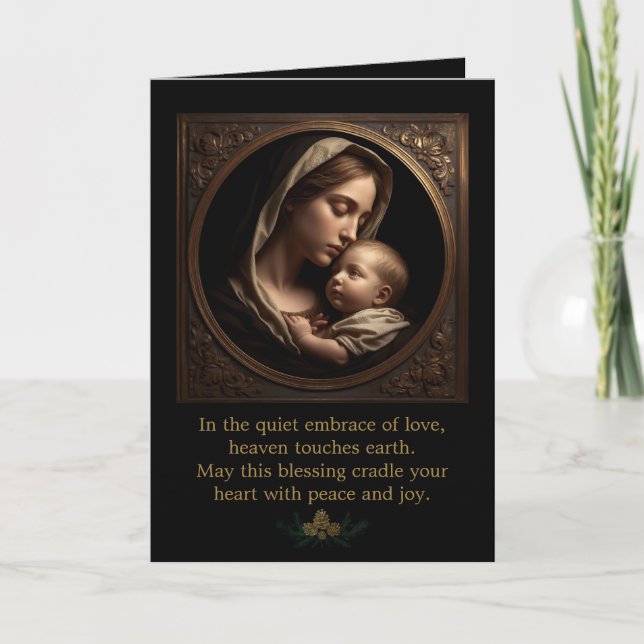 Madonna and Child Folded Greeting Card (Front)
