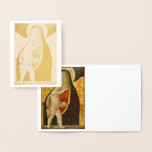 Madonna and Child Gold Foil Note Card (Display)