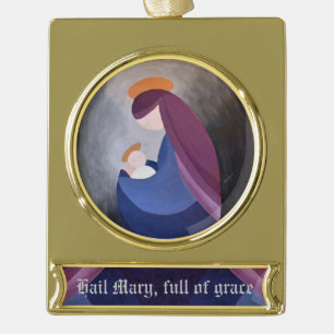 Madonna and Child - Hail Mary Banner Ornament