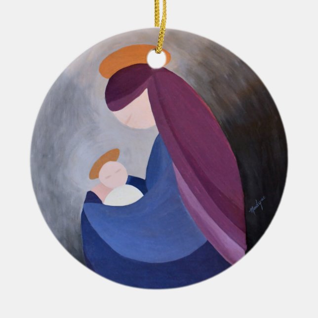 Madonna and Child - Hail Mary Christmas ornament (Front)