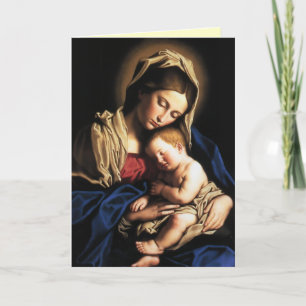 Madonna and child holiday card