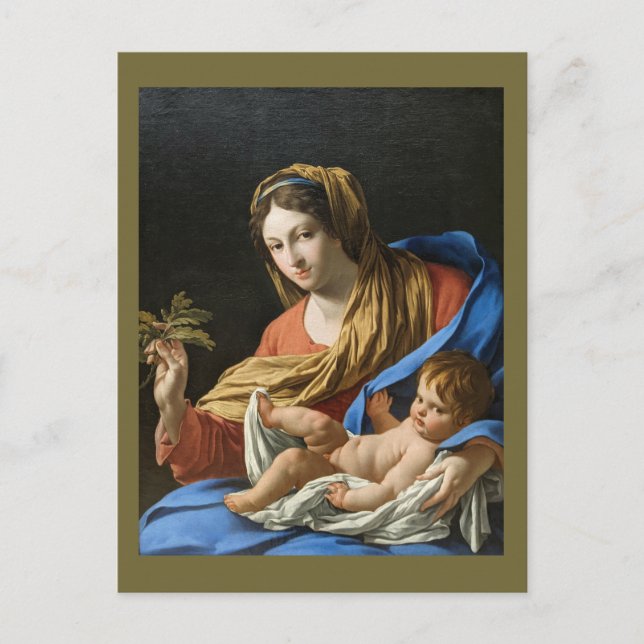 Madonna and Child Holiday Christmas postcard (Front)