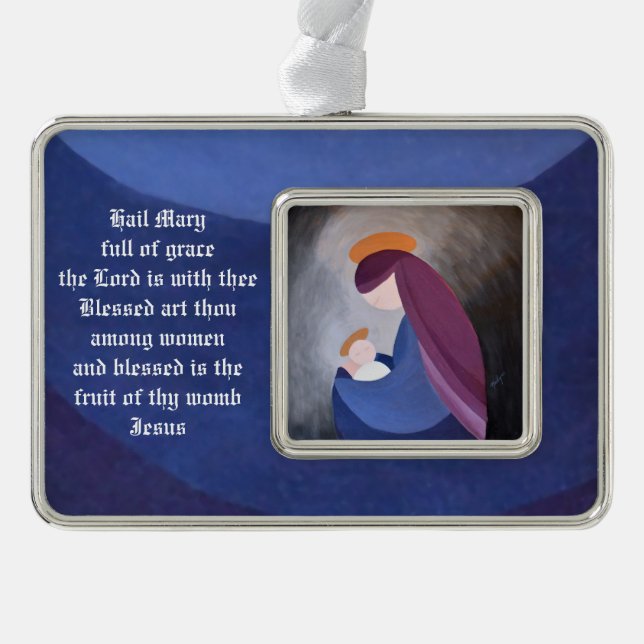 Madonna and Child horizontal Framed Ornament (Front)