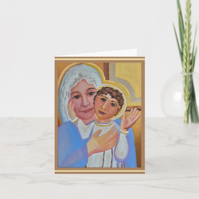 Madonna and Child Icon Holiday Card (Front)